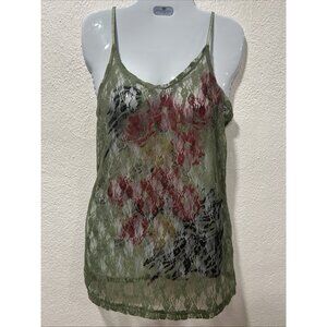 Weavers Y2K Women,s Tank Tops Size Large V Neck Lace Adjustable Straps